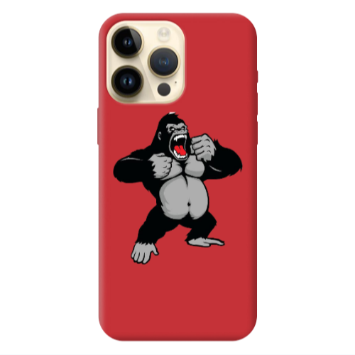 Apple iPhone 13 Pro Max Angry Gorilla2 Red Colored Silicone TPU Θήκη
