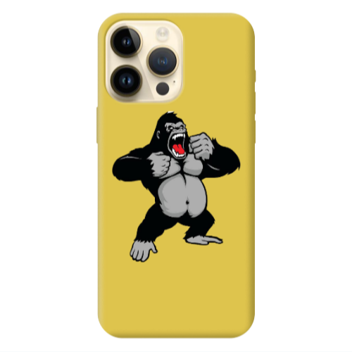Apple iPhone 13 Pro Max Angry Gorilla2 Yellow Colored Silicone TPU Θήκη