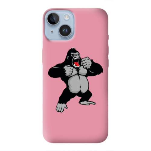 Apple iPhone 14  Angry Gorilla2 Pink Colored Silicone TPU Θήκη