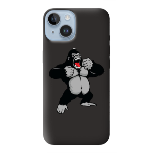 Apple iPhone 14 Plus Angry Gorilla2 Black Colored Silicone TPU Θήκη
