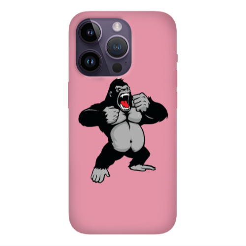 Apple iPhone 14 Pro  Angry Gorilla2 Pink Colored Silicone TPU Θήκη