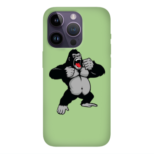 Apple iPhone 14 Pro Max Angry Gorilla2 Light Green Colored Silicone TPU Θήκη