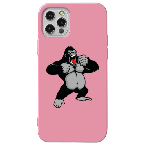 Apple iPhone 13 Pro Angry Gorilla2 Pink Colored Silicone TPU Θήκη