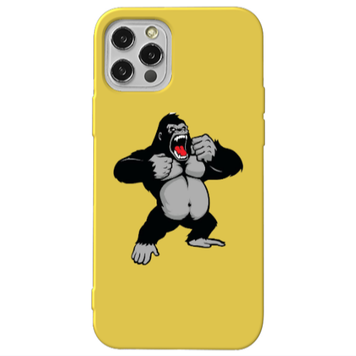 Apple iPhone 12 Pro Angry Gorilla2 Yellow Colored Silicone TPU Θήκη