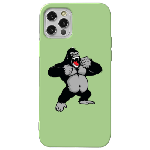 Apple iPhone 12 Pro Angry Gorilla2 Light Green Colored Silicone TPU Θήκη