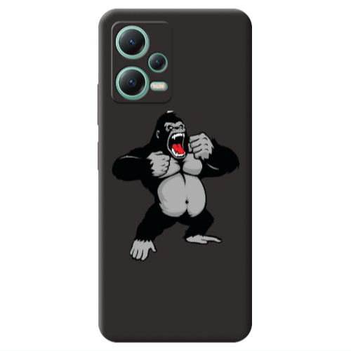 Xiaomi Redmi Note 12 Pro 5G Angry Gorilla2 Black Colored Silicone TPU Θήκη