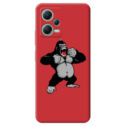 Xiaomi Redmi Note 12 Pro 5G Angry Gorilla2 Red Colored Silicone TPU Θήκη