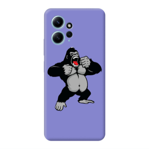 Xiaomi Redmi Note 12 4G Angry Gorilla2 Purple Colored Silicone TPU Θήκη