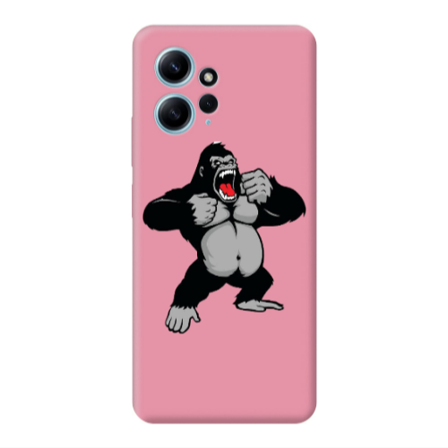 Xiaomi Redmi Note 12 4G Angry Gorilla2 Pink Colored Silicone TPU Θήκη