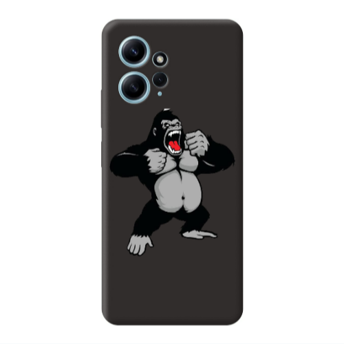 Xiaomi Redmi Note 12 4G Angry Gorilla2 Black Colored Silicone TPU Θήκη