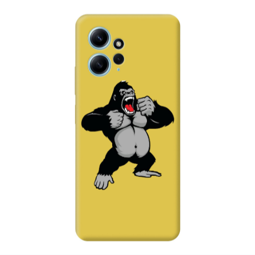 Xiaomi Redmi Note 12 4G Angry Gorilla2 Yellow Colored Silicone TPU Θήκη
