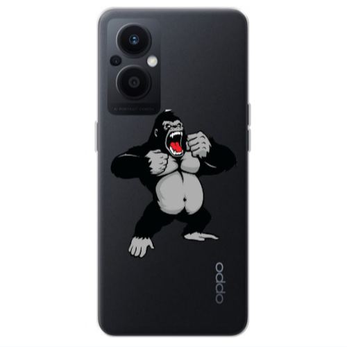 Oppo Reno 7 Lite Angry Gorilla2 Transparent Silicone TPU Θήκη
