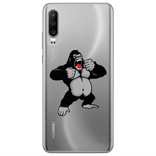 Huawei P30 Angry Gorilla2 Transparent Silicone TPU Θήκη