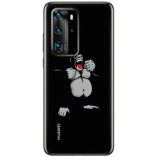 Huawei P40 Pro Angry Gorilla2 Transparent Silicone TPU Θήκη