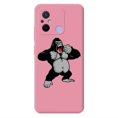 Xiaomi Redmi 12C Angry Gorilla2 Pink Colored Silicone TPU Θήκη