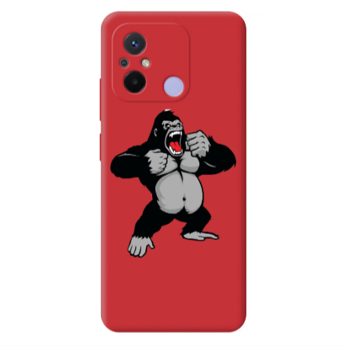 Xiaomi Redmi 12C Angry Gorilla2 Red Colored Silicone TPU Θήκη