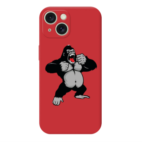 Apple iPhone 15 Angry Gorilla2 Red Colored Silicone TPU Θήκη