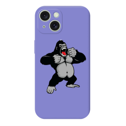 Apple iPhone 15 Plus Angry Gorilla2 Purple Colored Silicone TPU Θήκη