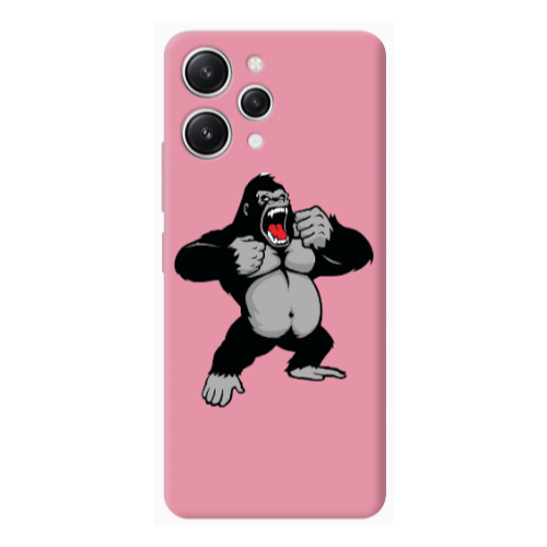 Xiaomi Redmi 12 Angry Gorilla2 Pink Colored Silicone TPU Θήκη