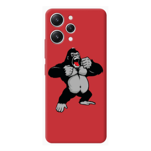 Xiaomi Redmi 12 Angry Gorilla2 Red Colored Silicone TPU Θήκη