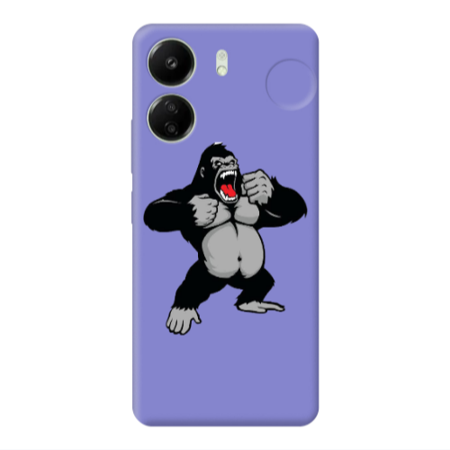 Xiaomi Redmi 13C Angry Gorilla2 Purple Colored Silicone TPU Θήκη