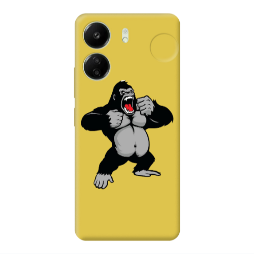 Xiaomi Redmi 13C Angry Gorilla2 Yellow Colored Silicone TPU Θήκη