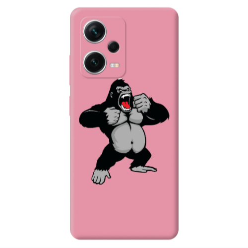 Xiaomi Poco X5 Angry Gorilla2 Pink Colored Silicone TPU Θήκη