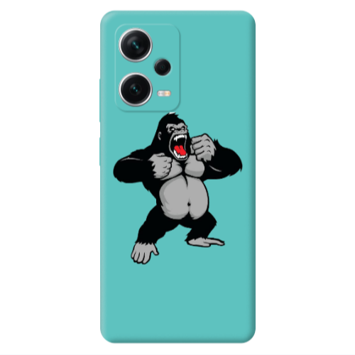 Xiaomi Poco X5 Angry Gorilla2 Turquoise Colored Silicone TPU Θήκη
