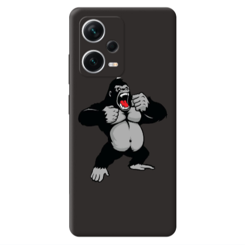 Xiaomi Poco X5 Angry Gorilla2 Black Colored Silicone TPU Θήκη