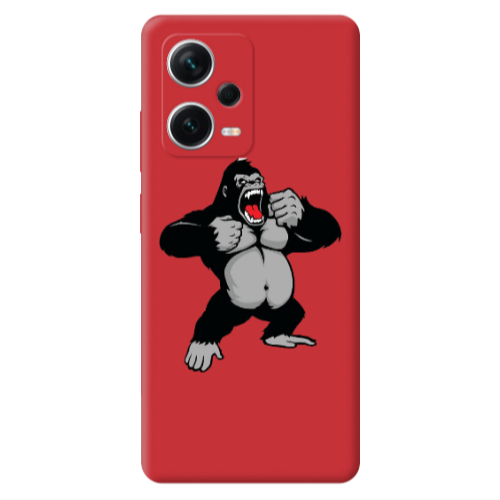 Xiaomi Poco X5 Angry Gorilla2 Red Colored Silicone TPU Θήκη