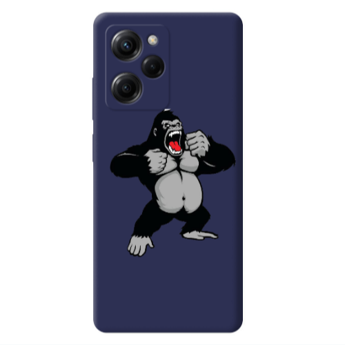 Xiaomi Poco X5 Pro Angry Gorilla2 Dark blue Colored Silicone TPU Θήκη