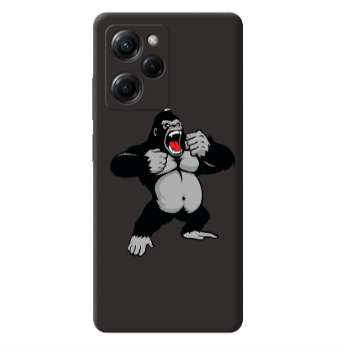Xiaomi Poco X5 Pro Angry Gorilla2 Black Colored Silicone TPU Θήκη