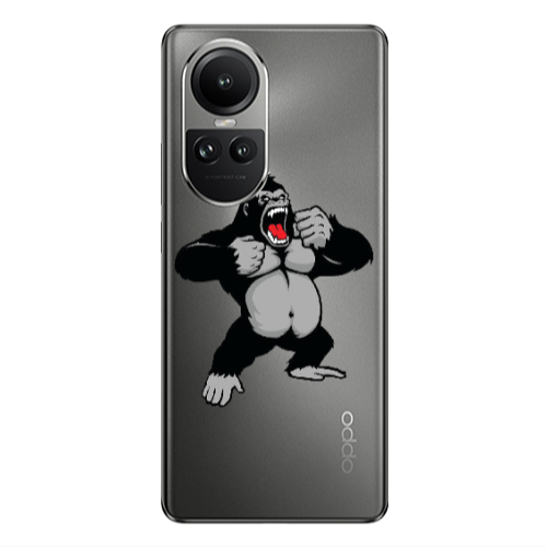 Oppo Reno10 5G Angry Gorilla2 Transparent Silicone TPU Θήκη