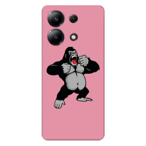Xiaomi Redmi Note 13 4G Angry Gorilla2 Pink Colored Silicone TPU Θήκη