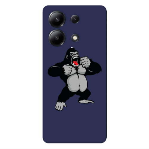 Xiaomi Redmi Note 13 4G Angry Gorilla2 Dark blue Colored Silicone TPU Θήκη