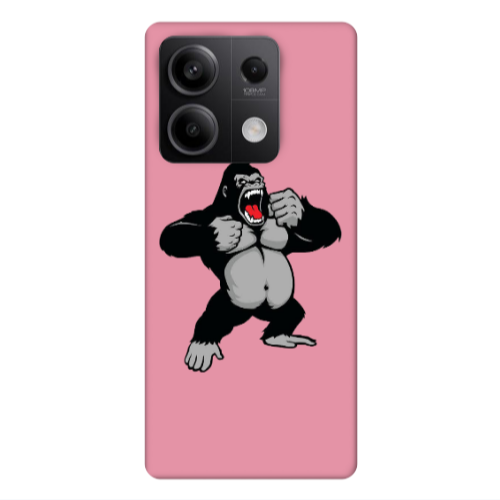 Xiaomi Redmi Note 13Pro 5G Angry Gorilla2 Pink Colored Silicone TPU Θήκη