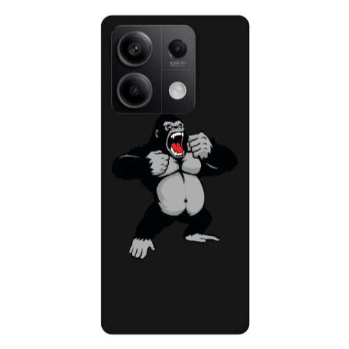 Xiaomi Redmi Note 13Pro 5G Angry Gorilla2 Black Colored Silicone TPU Θήκη