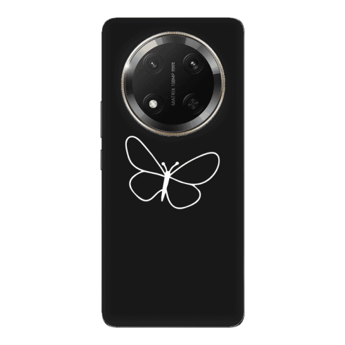 Honor Magic 7 Lite butterfly Black Colored Silicone TPU Θήκη