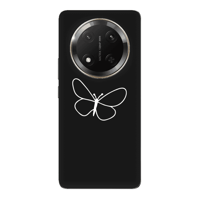 Honor Magic 7 Lite butterfly Black Colored Silicone TPU Θήκη