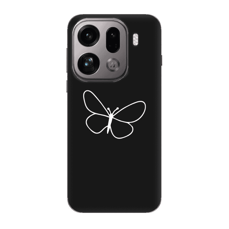 Oppo Find X9 Pro butterfly Black Colored Silicone TPU Θήκη