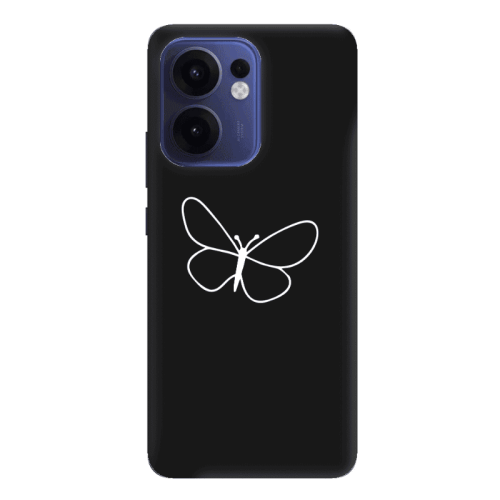 Oppo Reno13 FS butterfly Black Colored Silicone TPU Θήκη
