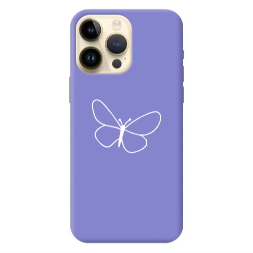 Apple iPhone 13 Pro Max butterfly Purple Colored Silicone TPU Θήκη