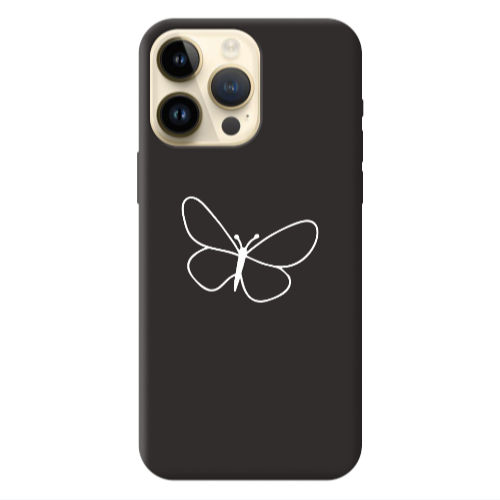 Apple iPhone 13 Pro Max butterfly Black Colored Silicone TPU Θήκη