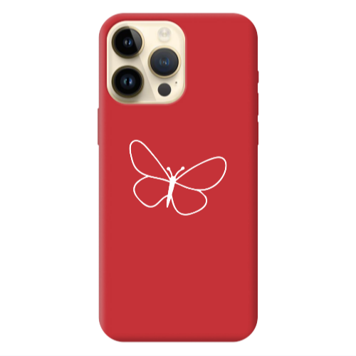 Apple iPhone 13 Pro Max butterfly Red Colored Silicone TPU Θήκη