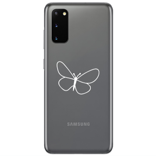 Samsung S20 butterfly Transparent Silicone TPU Θήκη