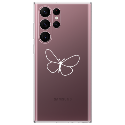 Samsung S22 Ultra butterfly Transparent Silicone TPU Θήκη