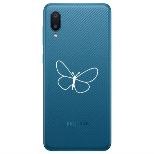 Samsung A02 butterfly Transparent Silicone TPU Θήκη