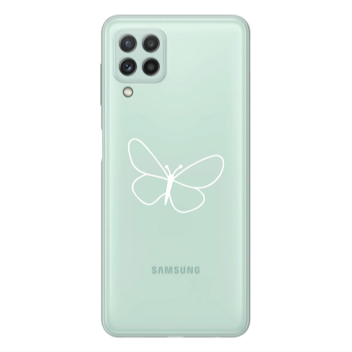 Samsung A22 4G butterfly Transparent Silicone TPU Θήκη
