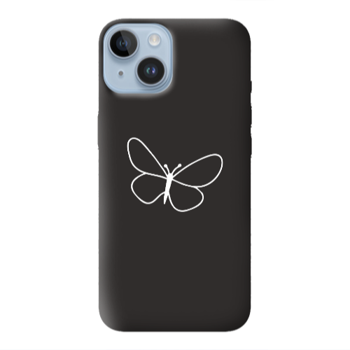 Apple iPhone 14 Plus butterfly Black Colored Silicone TPU Θήκη