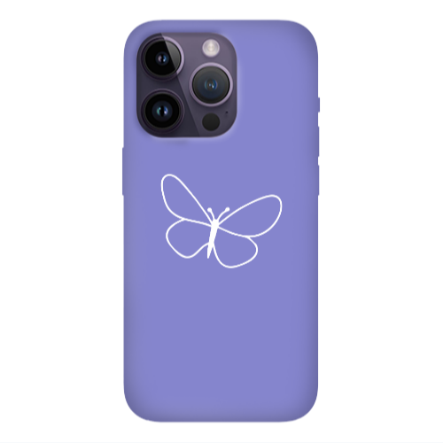 Apple iPhone 14 Pro  butterfly Purple Colored Silicone TPU Θήκη